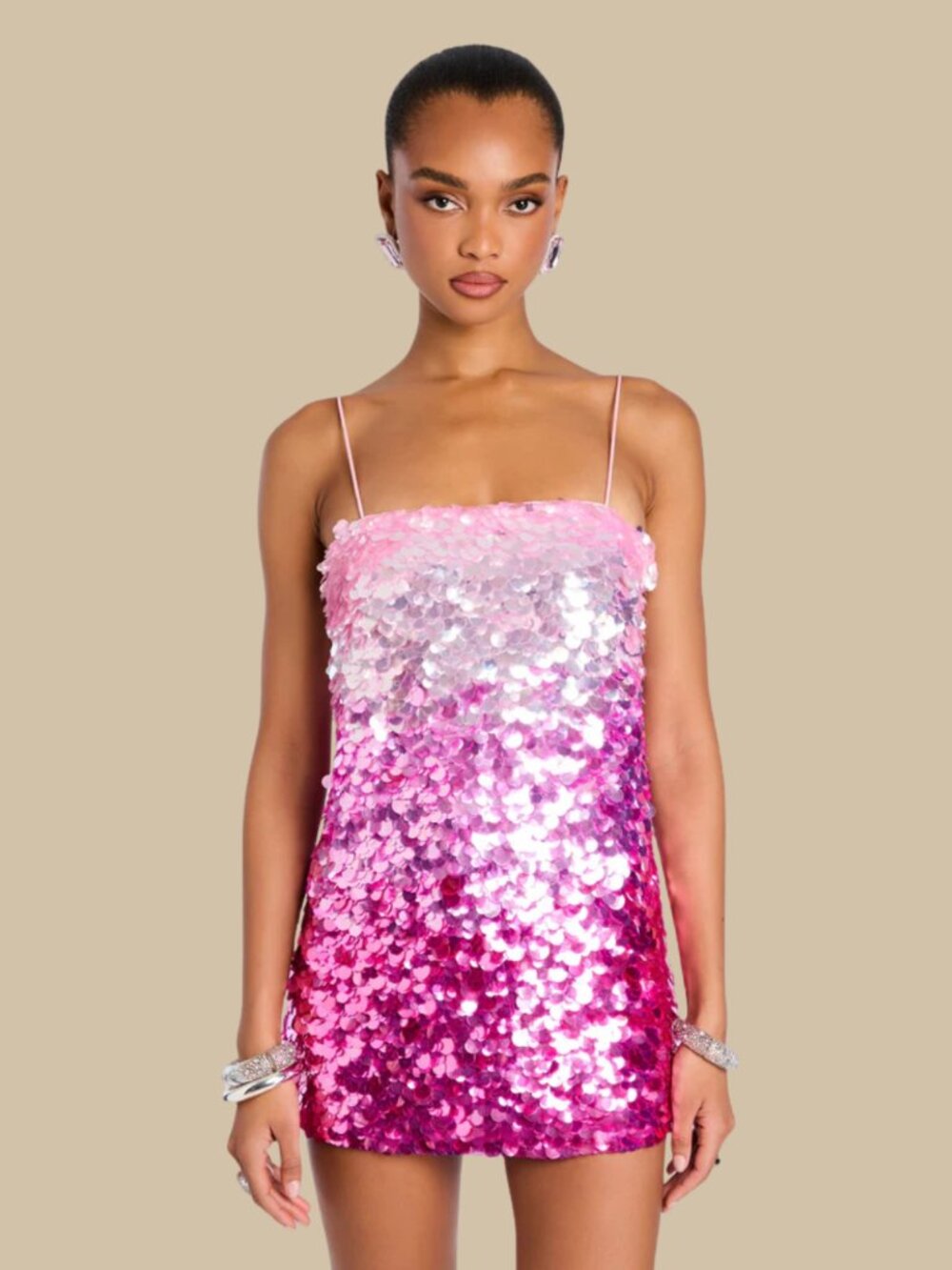 retrofête Eleanora Sequin Dress Pink Size M